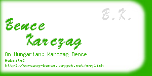 bence karczag business card